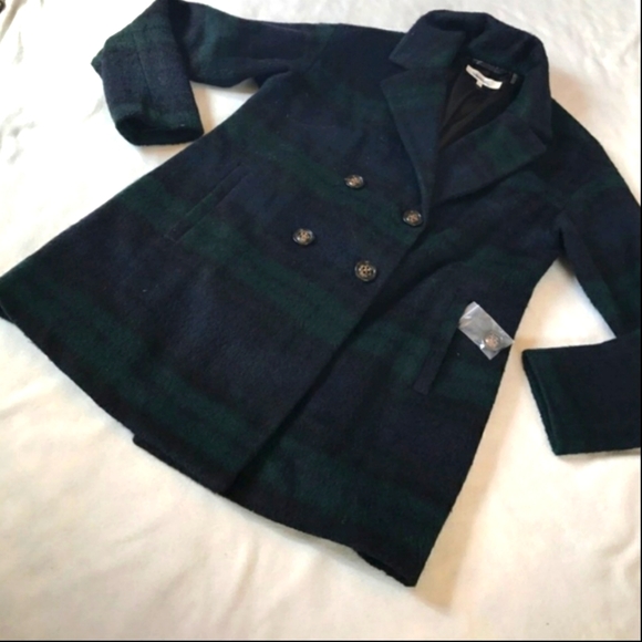 Wildflowers Jackets & Coats New Wildflower Tartan Pea Coat Wool